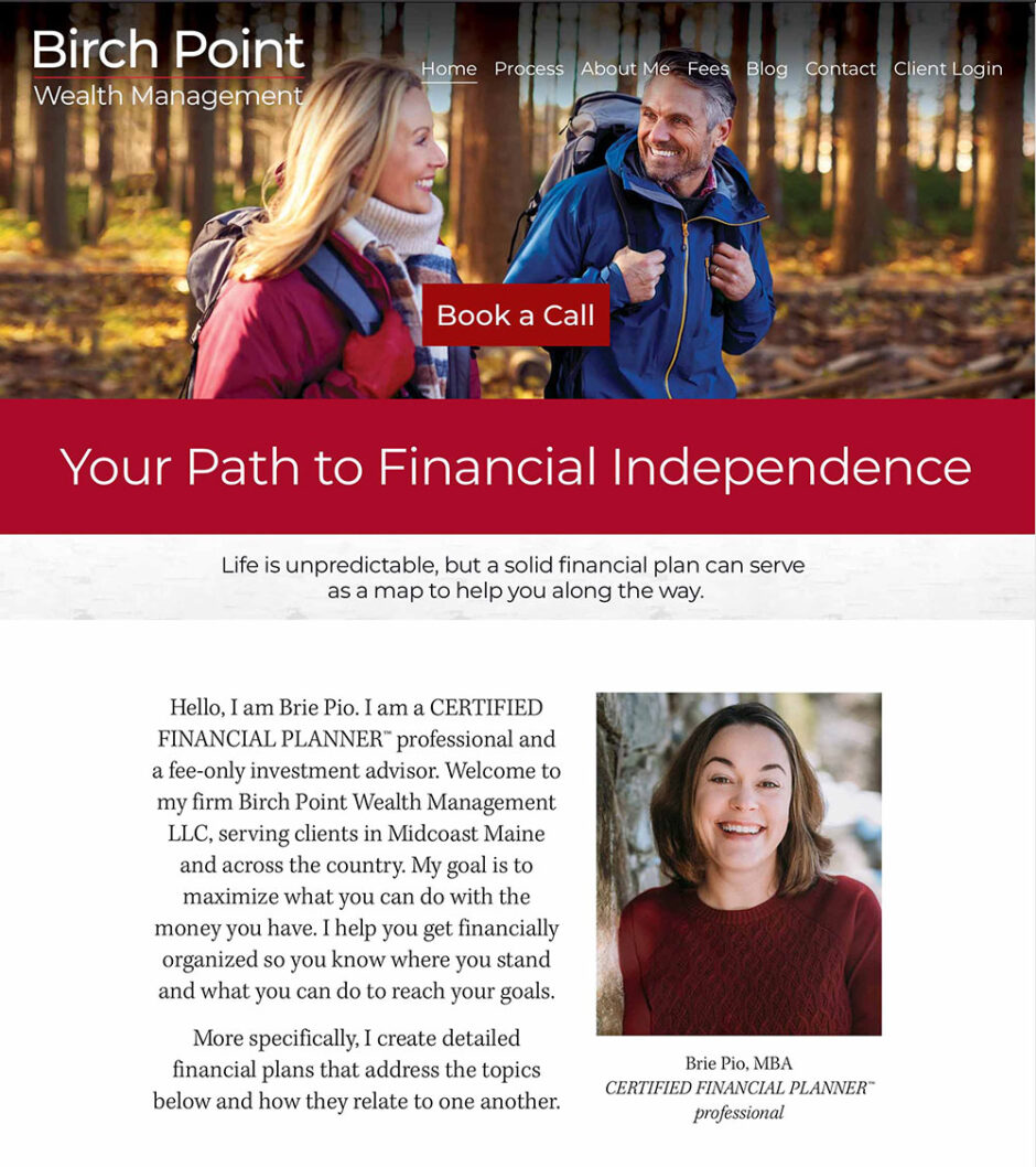 birch point wealth website homepage